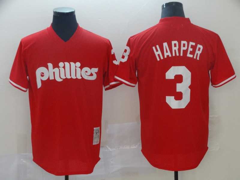 Phillies 3 Bryce Harper Red Throwback Jersey,We sell and wholesale Phillies 3 Bryce Harper Red Throwback Jersey on line form chian!
